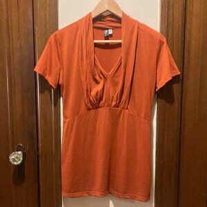 Ibex Orange Wool Braelyn Top